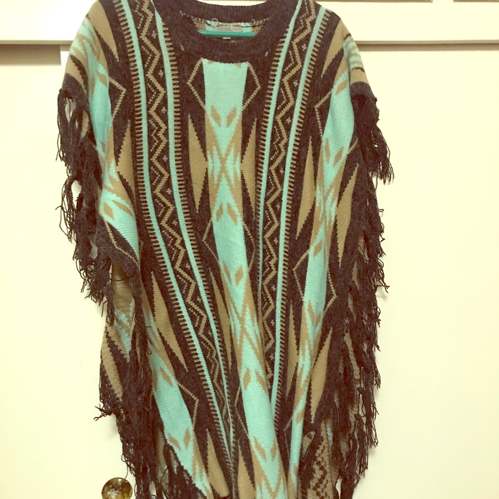 Tribal patter poncho
